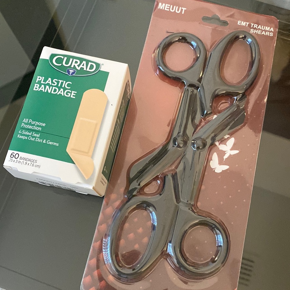 EMT trauma shears & curad bandage!